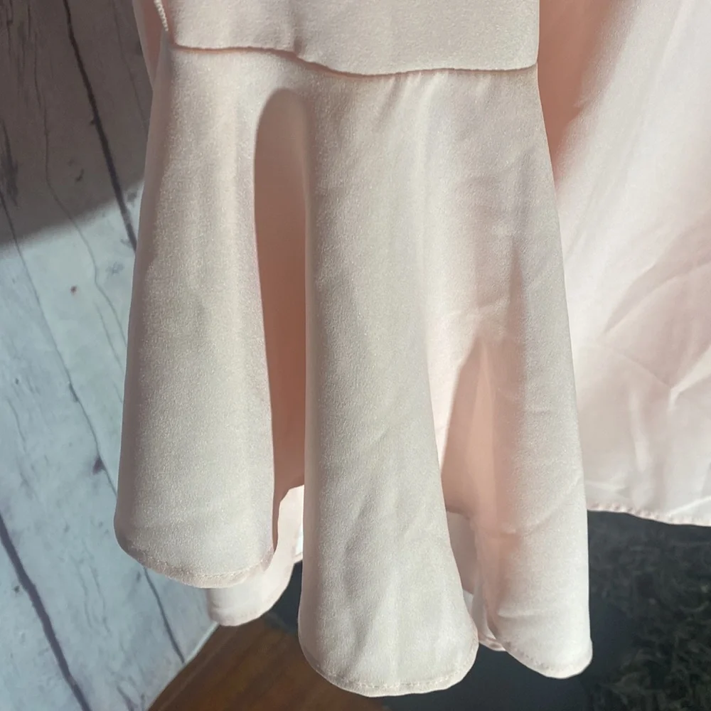 NWT LANE BRYANT PALE PINK BUTTON SLEEVE TIE BACK TOP-SIZE-26/28 - Picture 5 of 12